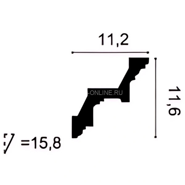 Гибкий потолочный плинтус Orac Decor Purotouch C211F белого цвета из полиуретана 116х112 мм 200 см