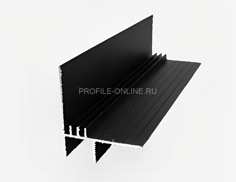 Теневой потолочный плинтус из алюминия Евротрим 7284.05 черный 200 см
