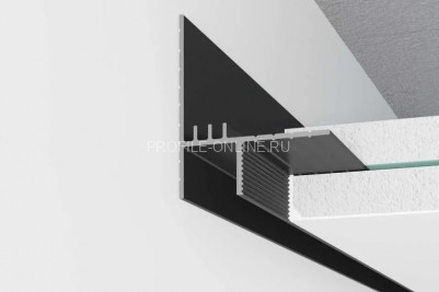 Теневой потолочный плинтус из алюминия Евротрим 7284.05 черный 200 см