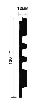 Отделочная стеновая декоративная панель с 3D эффектом Hiwood LV121 BU22 декорированная 120х12 мм из фитополимера 2,7 м