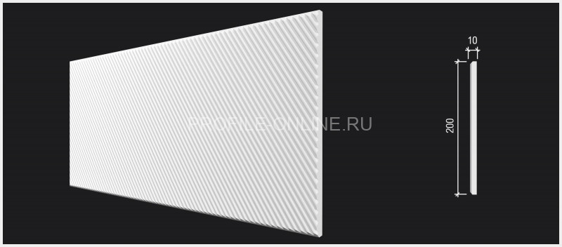 Отделочная стеновая декоративная панель 3D 200х10х3000 мм Decor-Dizayn DD926(3m) из полистирола белая, под покраску 3 м