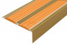 Алюминиевый противоскользящий угловой порог 70х22 мм с резиновыми вставками АУ-70-Антик золото-оранжевый 3 м