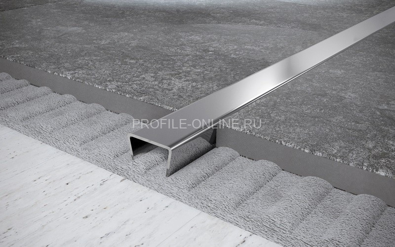 Нержавеющий П-профиль стальной 12х20 мм FUB 12х20 P полированная сталь 270 см