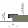 Микроплинтус из алюминия щелевой 6х16 мм Диал МП-6-2м 9121 шампань 2 м