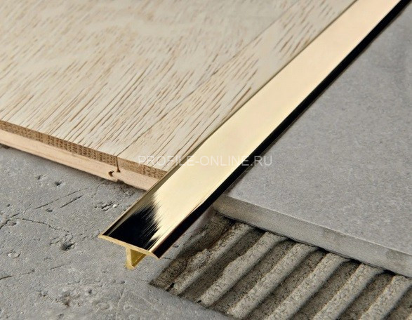 Латунный Т-профиль с фасками SP 35 ON 35х15 полированный 2,7м