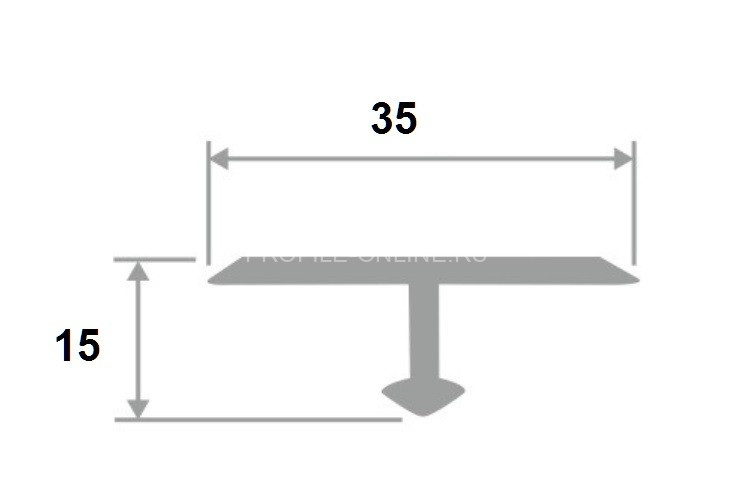 Латунный Т-профиль с фасками SP 35 ON 35х15 полированный 2,7м