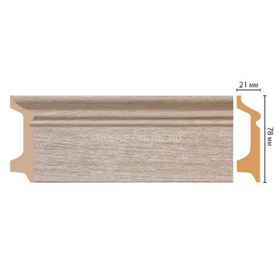 Напольный плинтус DECOMASTER D122-72ДМ (78x21x2400) Ясень, ударопрочный полимер