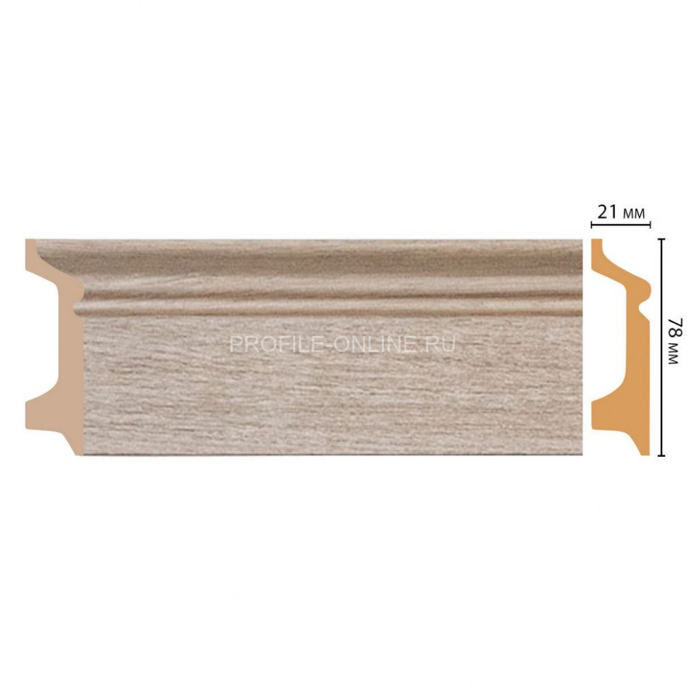 Напольный плинтус DECOMASTER D122-72ДМ (78x21x2400) Ясень, ударопрочный полимер