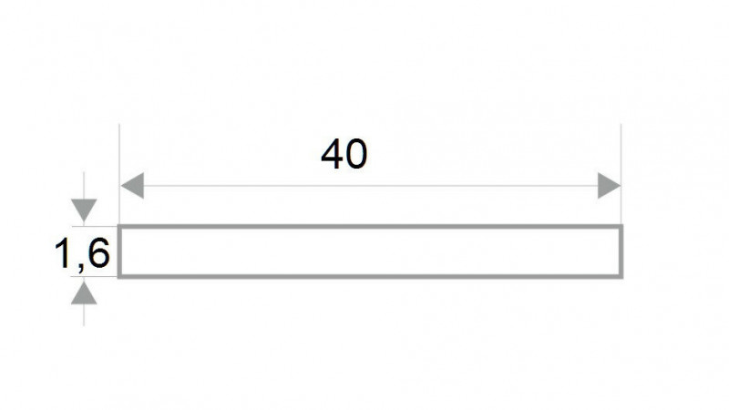 Алюминиевая полоса 40 мм белая матовая (толщина полосы 1,6 мм) 3м