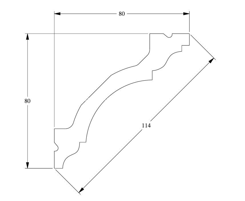 Гибкий потолочный плинтус Orac Decor Purotouch C213F белого цвета из полиуретана 80х80 мм 200 см