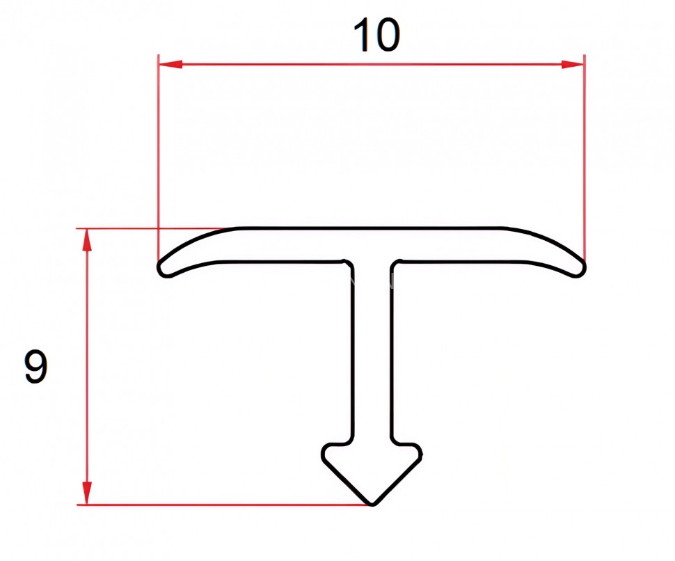 Т-профиль из алюминия 10 мм Евротрим Т-10 7335.00 золото 300 см