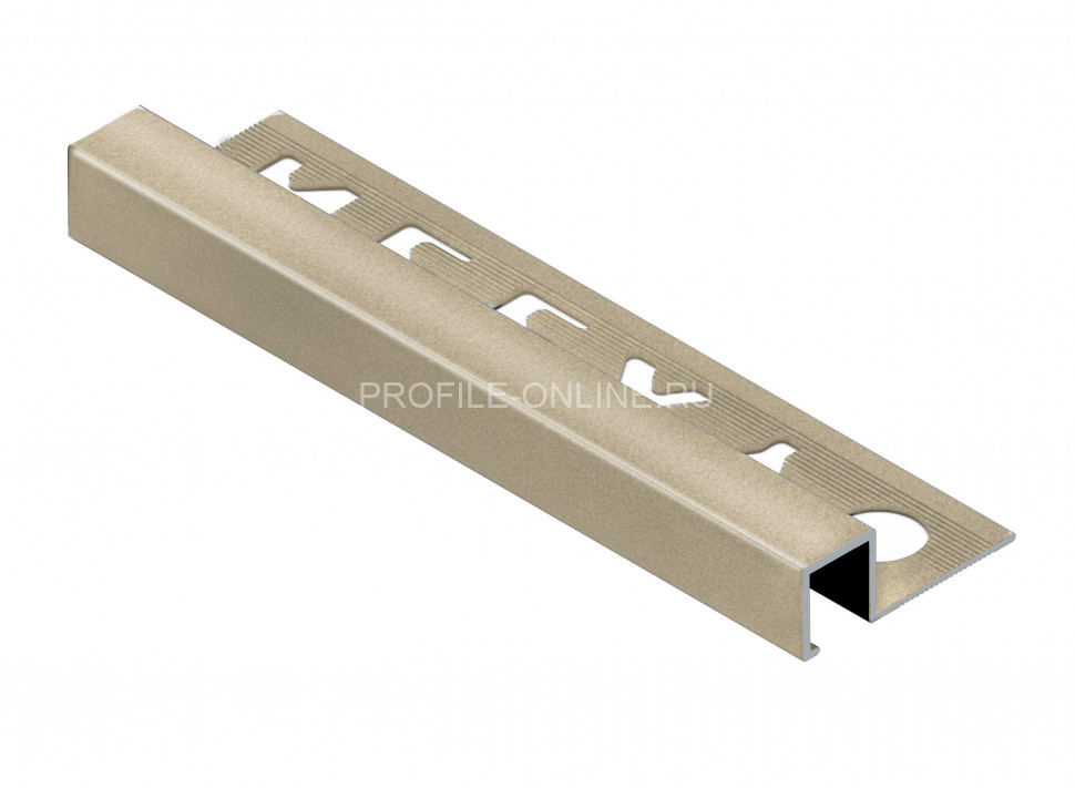 П-образный профиль закладной алюминиевый 10х10 мм NEEXY PV31-09 BCP шампань блестящая 2.7 м