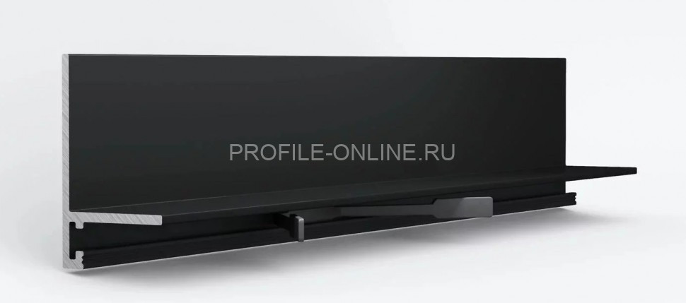 Алюминиевый микроплинтус скрытого монтажа 16х36 мм Laconistiq micro-L max черный муар 245 см