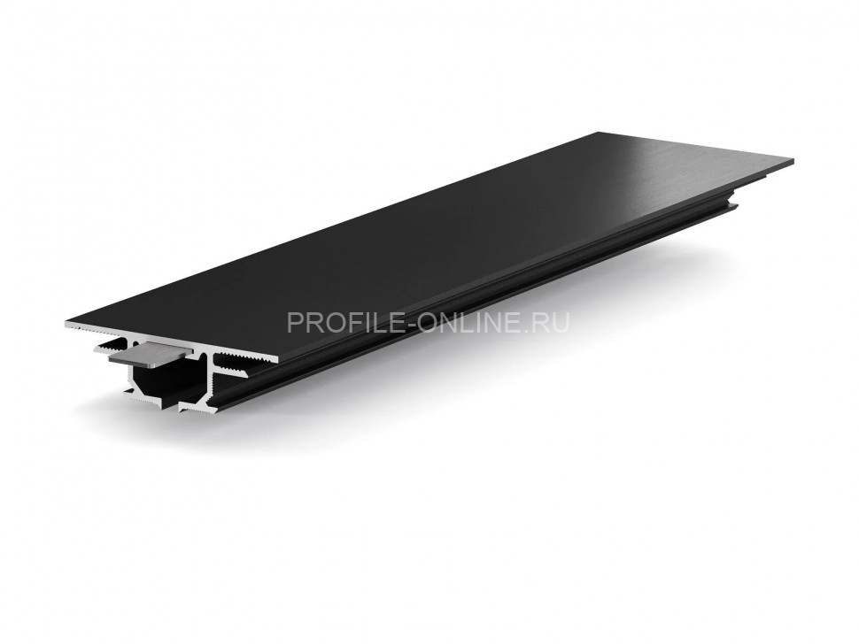 Теневой профиль потолочный скрытого монтажа 50x14 мм для штор алюминиевый Laconistiq Gips Gardina черный муар 300 см