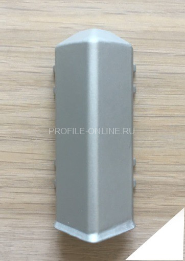 Наружный уголок для напольного плинтуса ПТ-70 металл белый