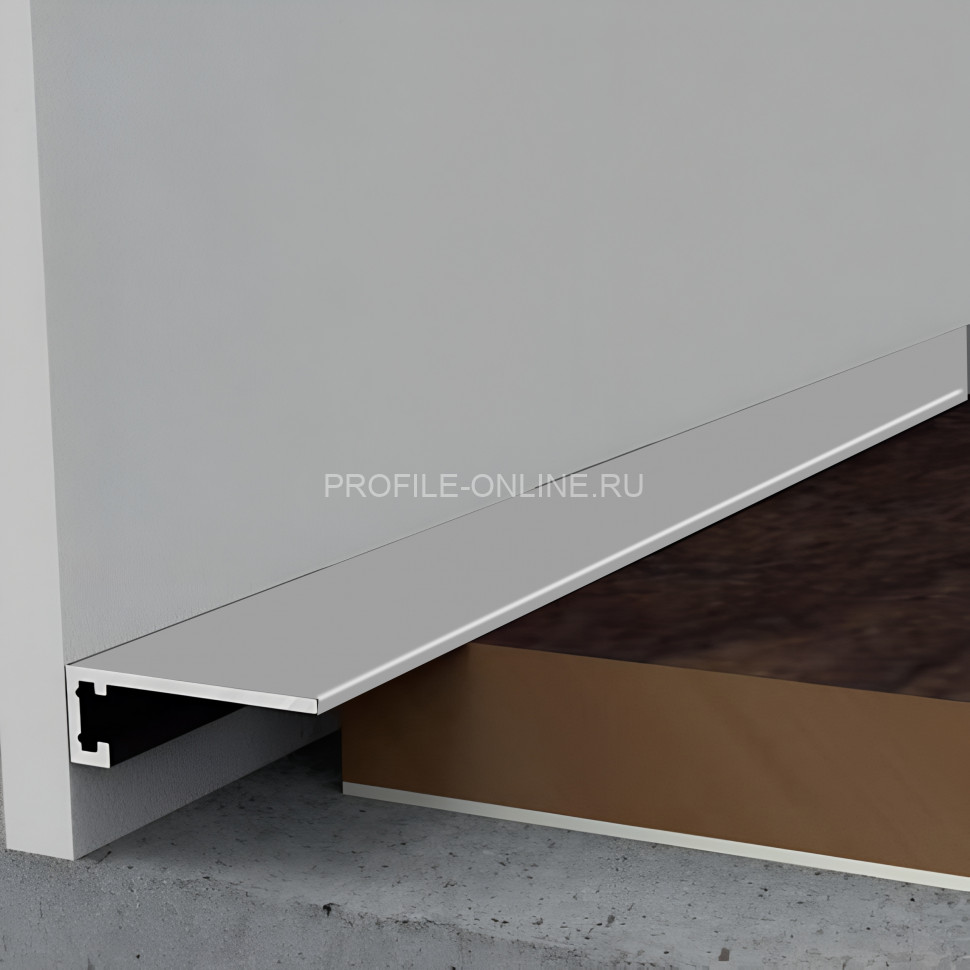 Микроплинтус из алюминия щелевой 6х16 мм Диал МП-6-3м 9121 серебро 3 м
