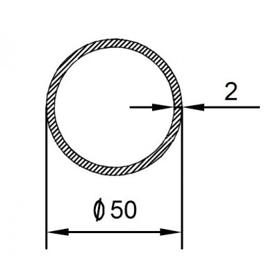 Алюминиевая труба 50х2 мм 3 м