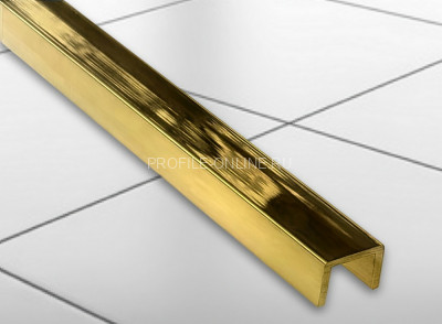 Латунный П-профиль PU 1510 ON 10х15х10 полированный 3м