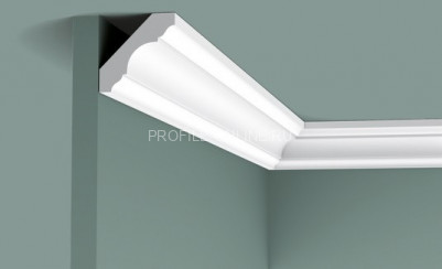 Гибкий потолочный плинтус Orac Decor Purotouch C215F белого цвета из полиуретана 47х47 мм 200 см