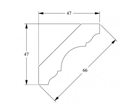 Гибкий потолочный плинтус Orac Decor Purotouch C215F белого цвета из полиуретана 47х47 мм 200 см