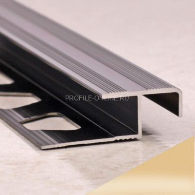 Z-профиль алюминиевый закладной с рифлением 10 мм ПО-02 розовый глянец 2,7 м