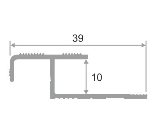 Z-профиль алюминиевый закладной с рифлением 10 мм ПО-02 розовый глянец 2,7 м