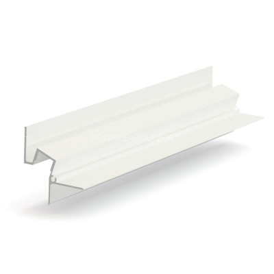 Алюминиевый теневой потолочный плинтус 43.8х44.1 мм скрытого монтажа под подсветку Laconistiq Gips Classic белый 300 см отступ 19 мм