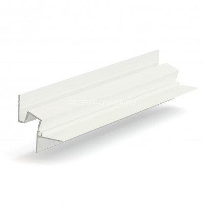 Алюминиевый теневой потолочный плинтус 43.8х44.1 мм скрытого монтажа под подсветку Laconistiq Gips Classic белый 300 см отступ 19 мм