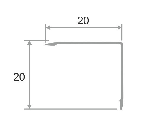 Алюминиевый уголок 20х20 мм ПН-20х20 графит глянец браш 2,7 м
