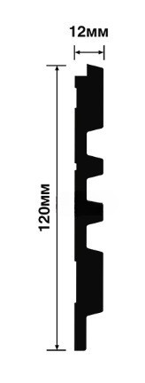 Отделочная стеновая декоративная панель с 3D эффектом Hiwood LV121 GR3 декорированная 120х12 мм из фитополимера 2,7 м