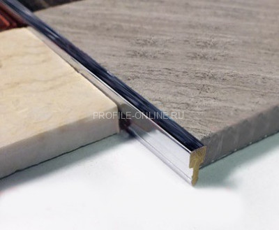 Латунный Т-профиль вставка ЛПТ-05 хром полированный 2,7 м