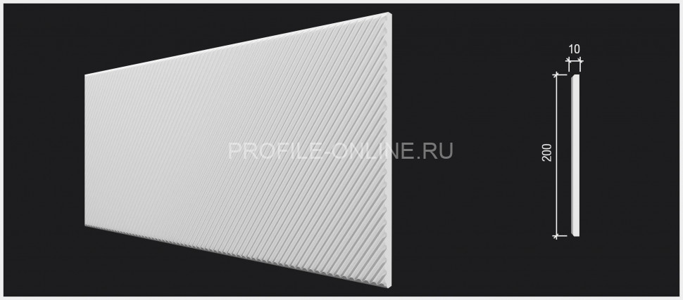 Отделочная стеновая декоративная панель 3D 200х10х3000 мм Decor-Dizayn DD927(3m) из полистирола белая, под покраску 3 м