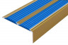 Алюминиевый противоскользящий угловой порог 70х22 мм с резиновыми вставками АУ-70-Антик золото-синий 3 м