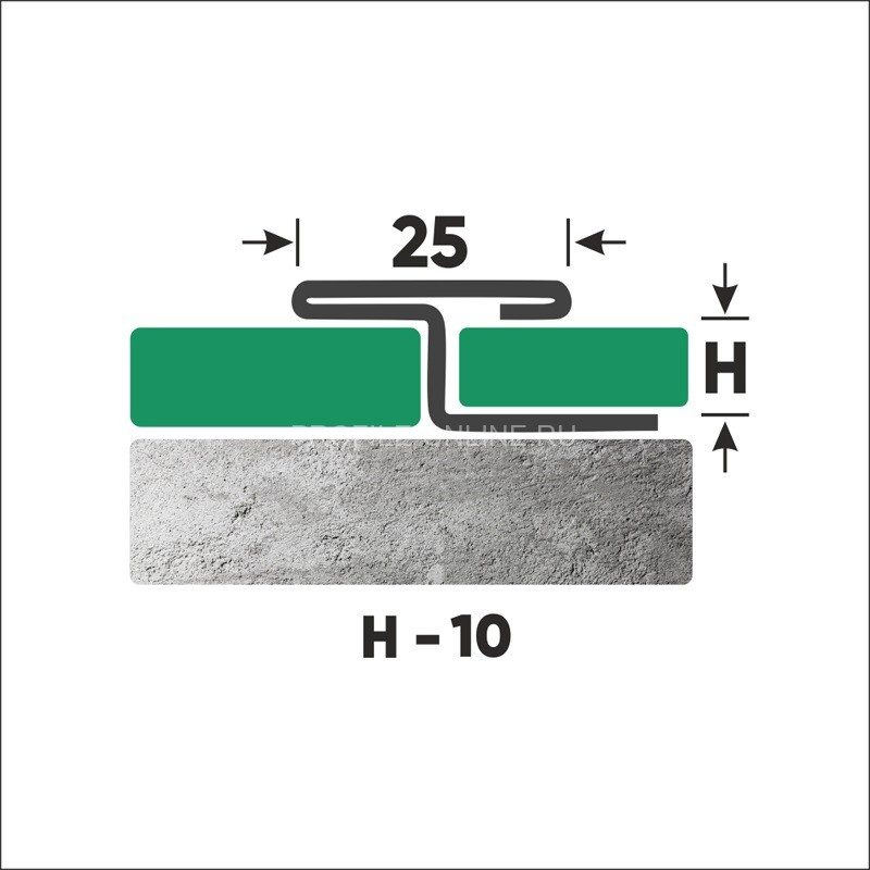 Т-профиль из нержавеющей стали закладной 10 мм FTZ 10 GP золото полированное 270 см