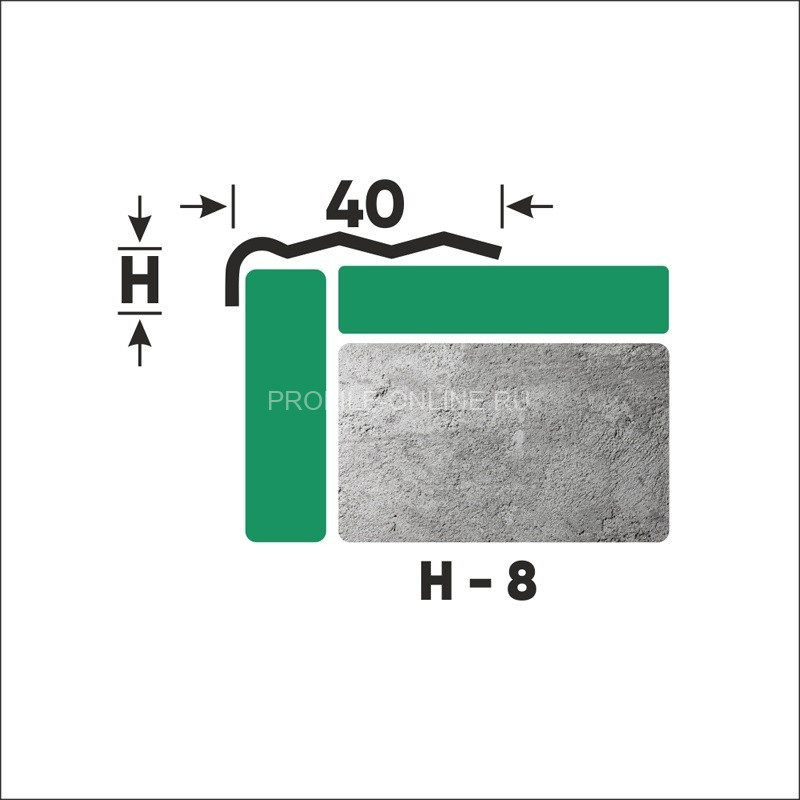 Угловой нержавеющий порог стальной 40х8 мм FCR 8 GM золото сатинированное 270 см