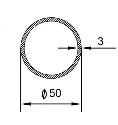 Алюминиевая труба 50х3 мм 3 м