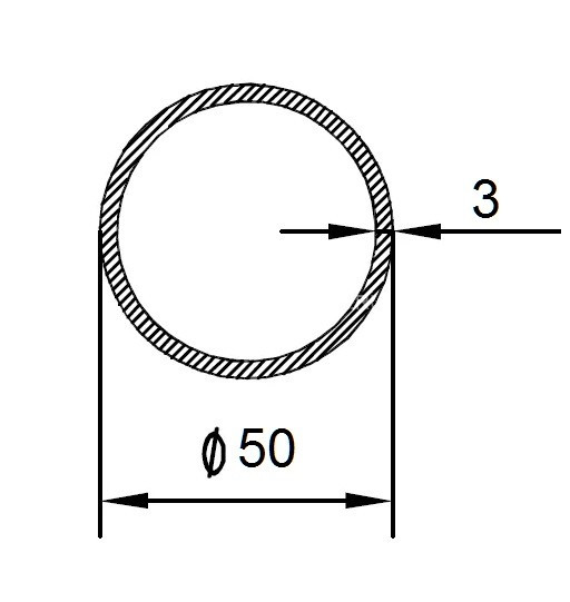Алюминиевая труба 50х3 мм 3 м