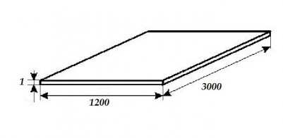 Лист алюминиевый гладкий АМГ2М 1200х3000х1 мм