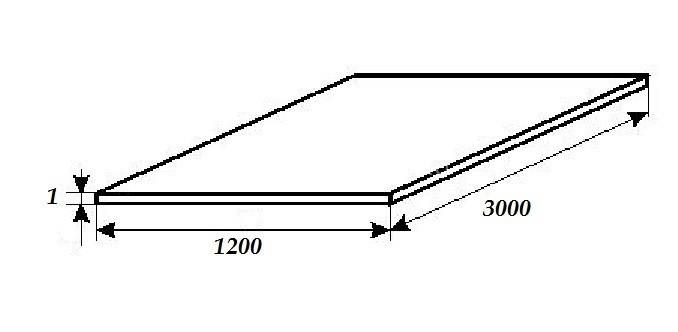 Лист алюминиевый гладкий АМГ2М 1200х3000х1 мм
