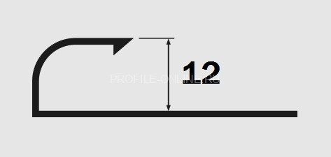 Алюминиевый С-образный профиль 12 мм PV15-02 серебро матовое 2,7 м
