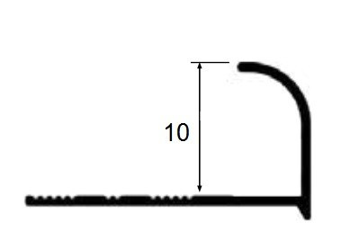 Алюминиевый С-образный профиль 10 мм PV23-06 бронза матовая 2,7 м