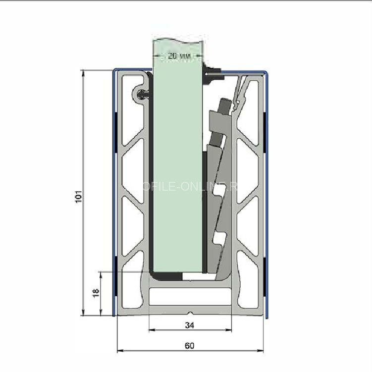 Профиль под стекло алюминиевый Диал ПСт-101 без покрытия 3 м
