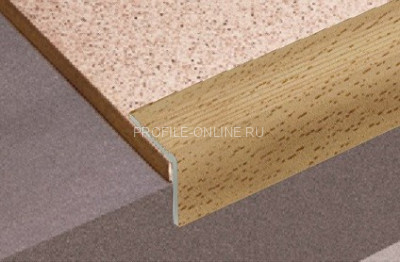 Угловой порог алюминиевый 30х30 с рифлением Д19 КД Бук светлый 2,7 м (упаковка 10 штук)