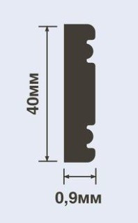 Молдинг 9х40 мм HiWood W1040 белый 200 см