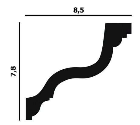 Потолочный плинтус Перфект Плюс P30 78 мм 200 см белый из ударопрочного полимера