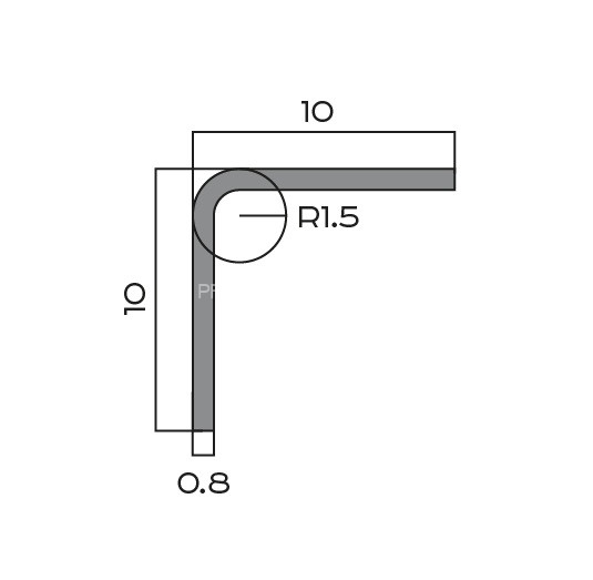 Уголок из нержавеющей стали 10х10 мм NEEXY PVS98-10 EM тисненый 2.7 м