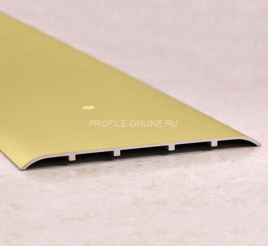 Одноуровневый порог алюминиевый 100 мм ПО-100 золото глянец 2,7 м