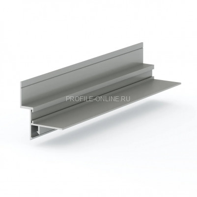 Теневой плинтус потолочный 43х38 мм под подсветку алюминиевый Laconistiq Gips Regular без покрытия 300 см отступ 10 мм