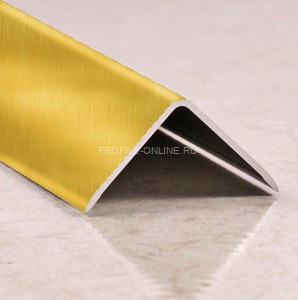 Алюминиевый уголок 20х20 мм ПН-20х20 золото глянец браш 2,7 м