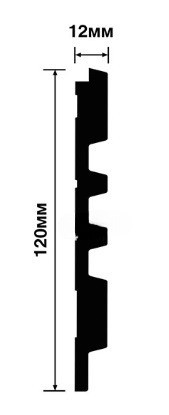 Отделочная стеновая декоративная панель с 3D эффектом Hiwood LV121 NP белая 120х12 мм из фитополимера 2,7 м